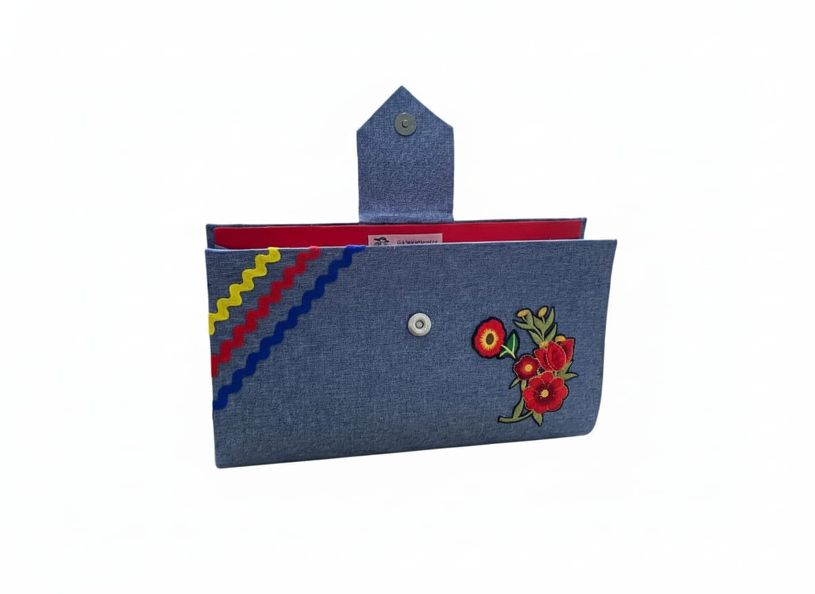 Cerebella Handcrafted Fabric Purse – Elegant Floral Snap Closure Clutch